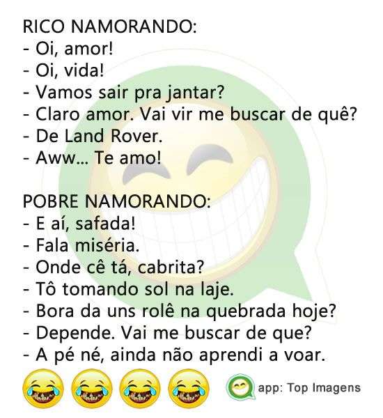 Rico e Pobre namorando