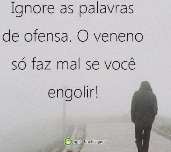 Ignore as palavras de ofensa