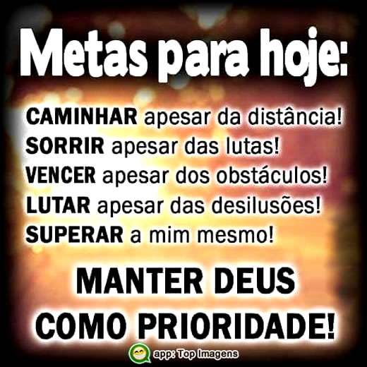 Metas para hoje