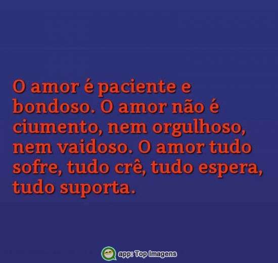 O amor é paciente