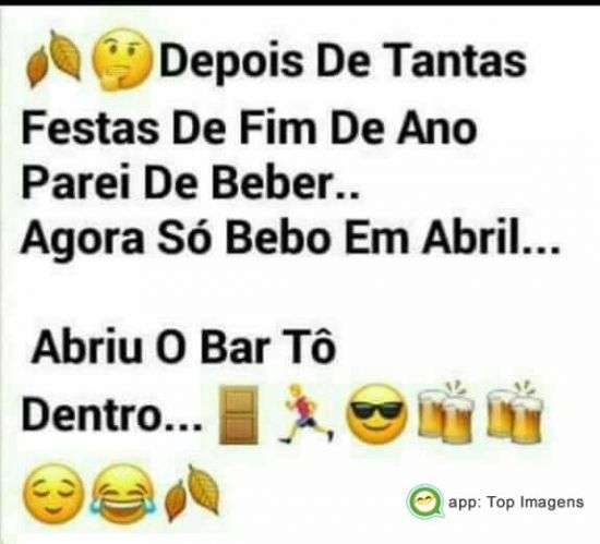 Só bebo em abril