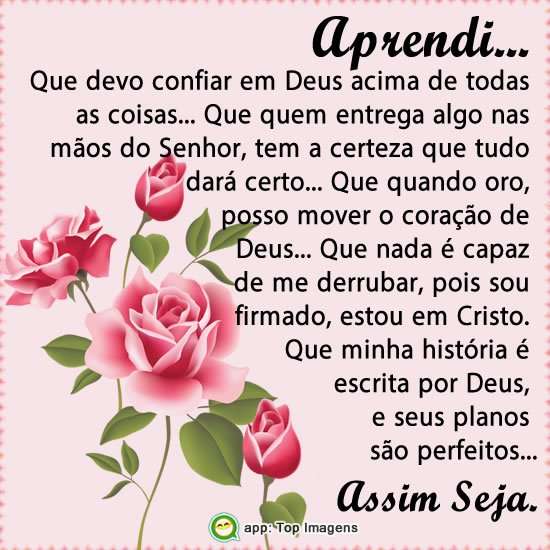 Aprendi a confiar em Deus