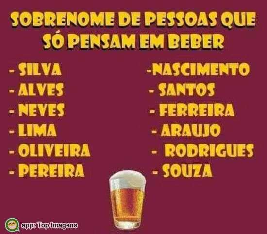 Sobrenome de quem bebe