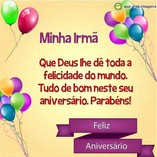 Feliz aniversário irmã