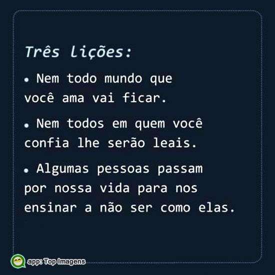 Três lições