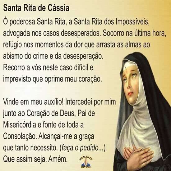 Oração a Santa Rita de Cássia